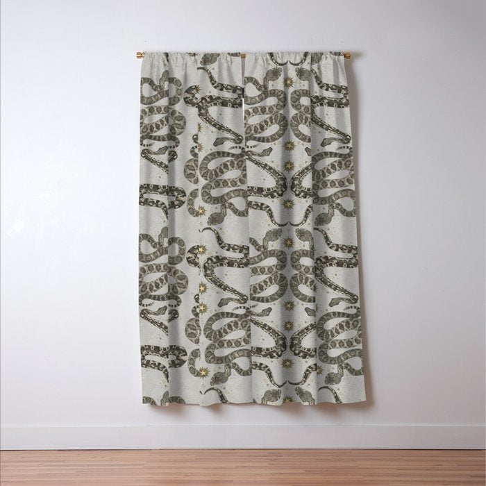 celestial snakes silver Window Curtain Gallery Image 3