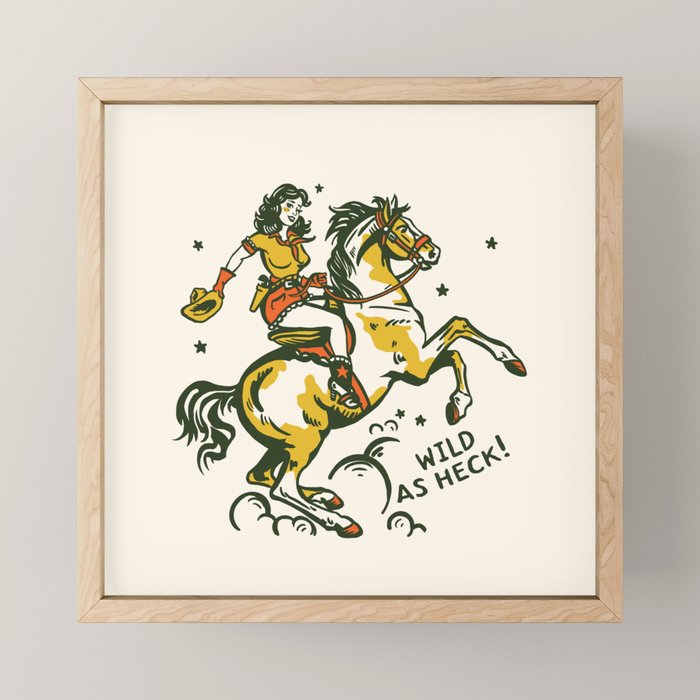 "Wild As Heck" A Cowgirl & Her Horse Mini Art Print Gallery Image 1