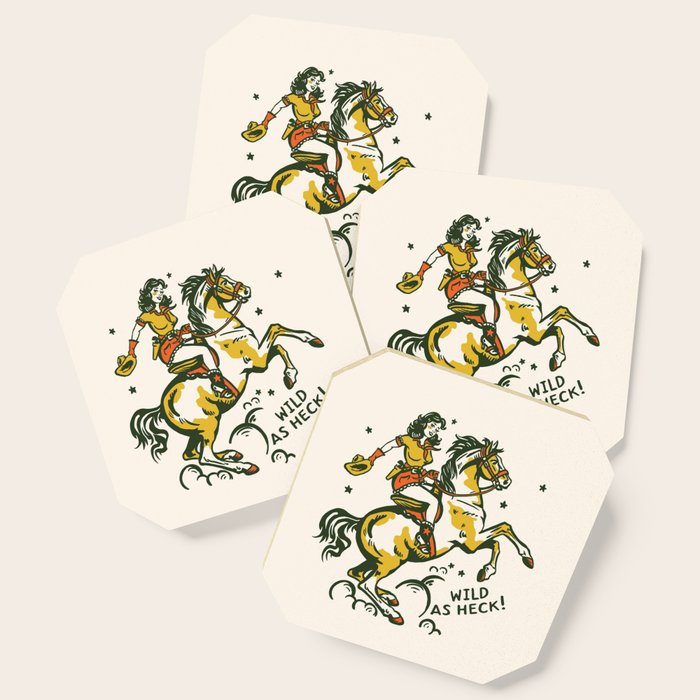 "Wild As Heck" A Cowgirl & Her Horse Coaster Gallery Image 1