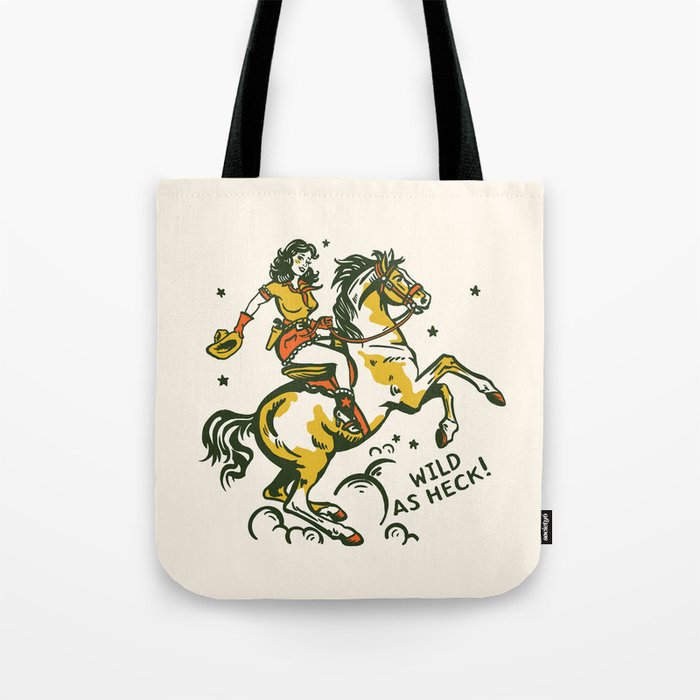 "Wild As Heck" A Cowgirl & Her Horse Tote Bag Gallery Image 1