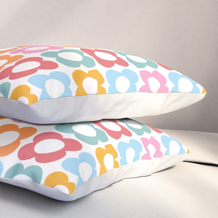 MINI DAISY FLOWER POWER PATTERN in candy PASTELS  Pillow Sham Gallery Image 3