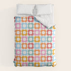 MINI DAISY FLOWER POWER PATTERN in candy PASTELS  Comforter Gallery Image 6