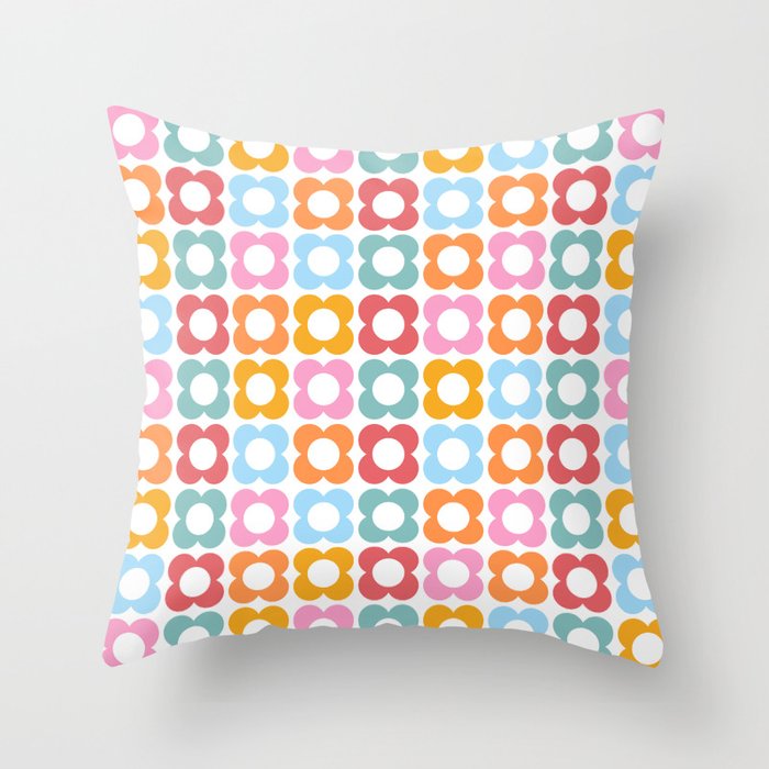 MINI DAISY FLOWER POWER PATTERN in candy PASTELS  Throw Pillow Gallery Image 6