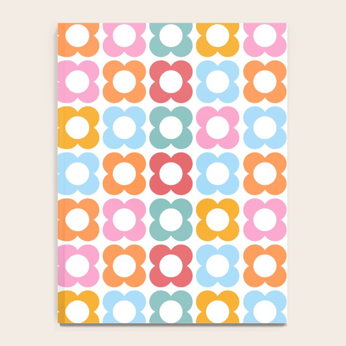 MINI DAISY FLOWER POWER PATTERN in candy PASTELS  Notebook Gallery Image 4