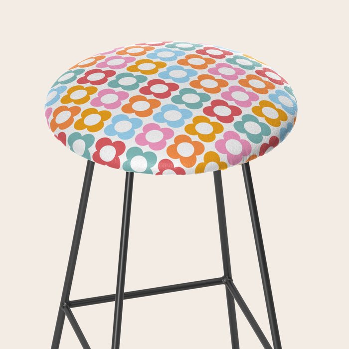 MINI DAISY FLOWER POWER PATTERN in candy PASTELS  Stool Gallery Image 2