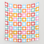 MINI DAISY FLOWER POWER PATTERN in candy PASTELS  Wall Tapestry Gallery Image 4