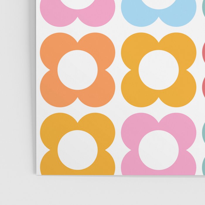 MINI DAISY FLOWER POWER PATTERN in candy PASTELS  Poster Gallery Image 3