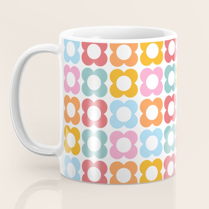 MINI DAISY FLOWER POWER PATTERN in candy PASTELS  Coffee Mug Gallery Image 3