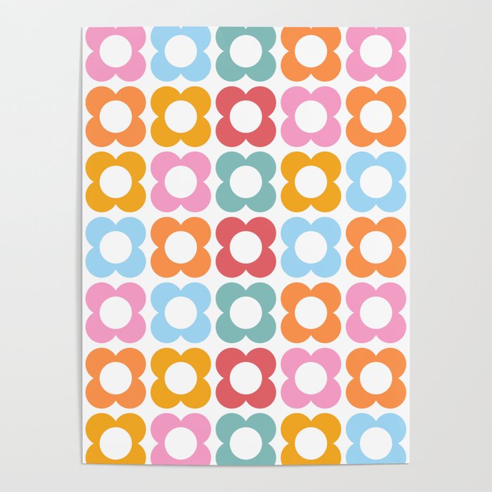 MINI DAISY FLOWER POWER PATTERN in candy PASTELS  Poster Gallery Image 4