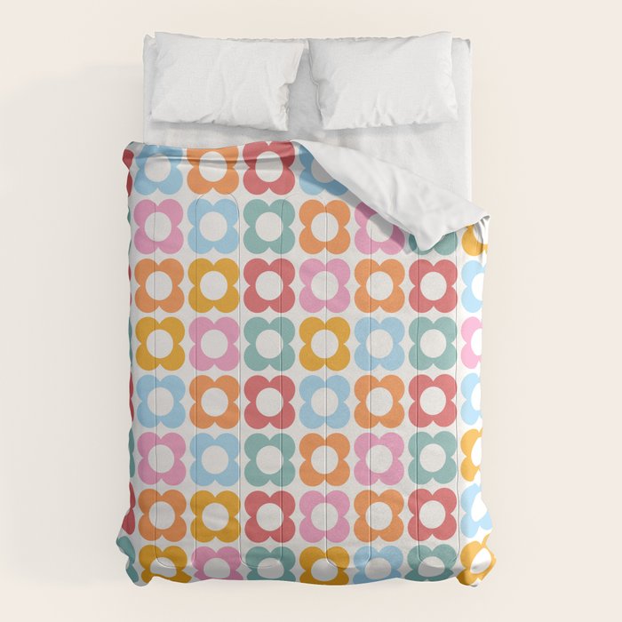 MINI DAISY FLOWER POWER PATTERN in candy PASTELS  Comforter Gallery Image 1