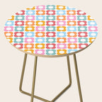 MINI DAISY FLOWER POWER PATTERN in candy PASTELS  Side Table Gallery Image 2