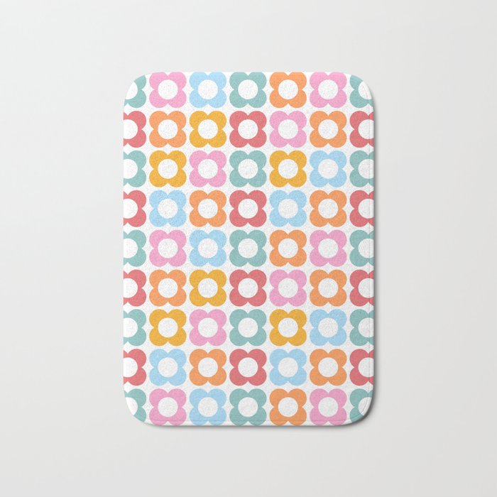 MINI DAISY FLOWER POWER PATTERN in candy PASTELS  Bath Mat Gallery Image 1