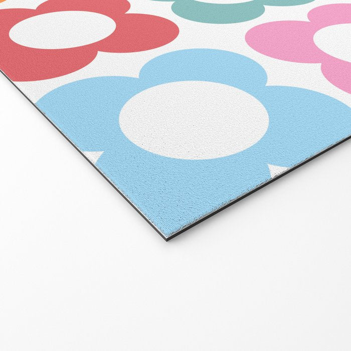 MINI DAISY FLOWER POWER PATTERN in candy PASTELS  Welcome Mat Gallery Image 2