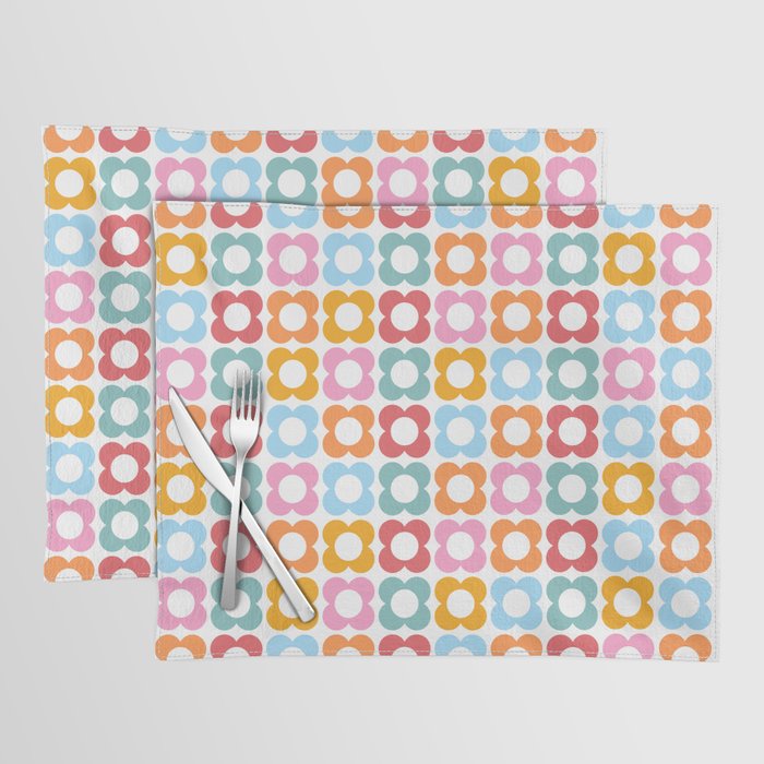 MINI DAISY FLOWER POWER PATTERN in candy PASTELS  Placemat Gallery Image 1