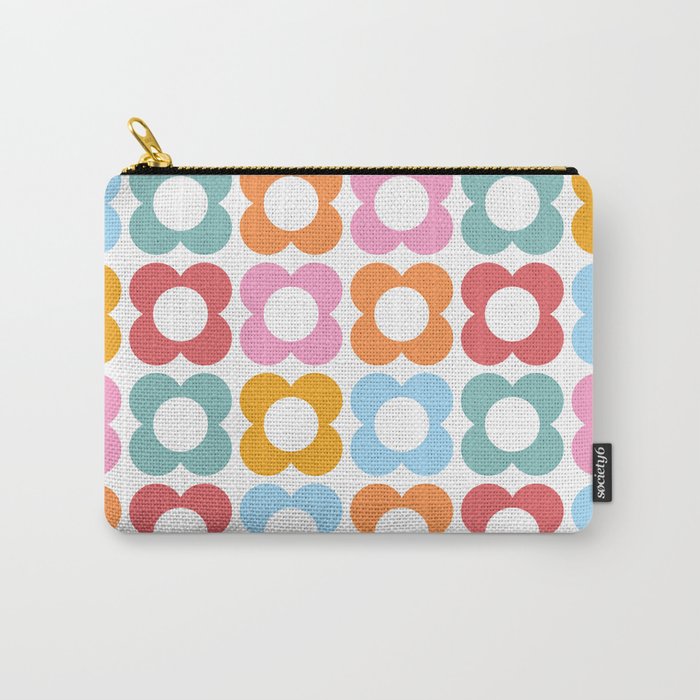 MINI DAISY FLOWER POWER PATTERN in candy PASTELS  Carry All Pouch Gallery Image 1