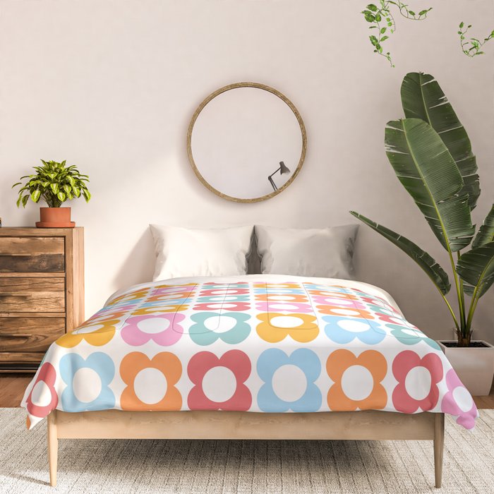 MINI DAISY FLOWER POWER PATTERN in candy PASTELS  Comforter Gallery Image 3