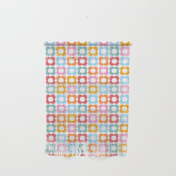MINI DAISY FLOWER POWER PATTERN in candy PASTELS  Wall Hanging Gallery Image 1