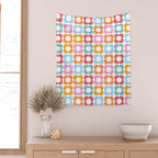 MINI DAISY FLOWER POWER PATTERN in candy PASTELS  Wall Tapestry Gallery Image 2