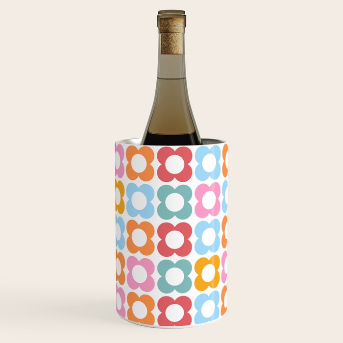 MINI DAISY FLOWER POWER PATTERN in candy PASTELS  Wine Chiller Gallery Image 3