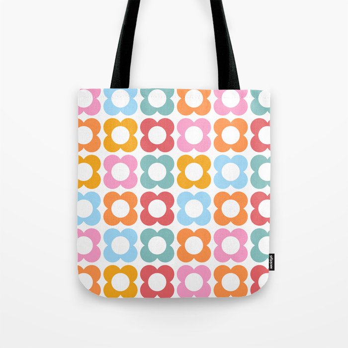 MINI DAISY FLOWER POWER PATTERN in candy PASTELS  Tote Bag Gallery Image 1
