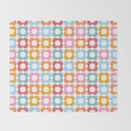 MINI DAISY FLOWER POWER PATTERN in candy PASTELS  Throw Blanket Gallery Image 2