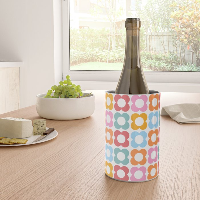 MINI DAISY FLOWER POWER PATTERN in candy PASTELS  Wine Chiller Gallery Image 4