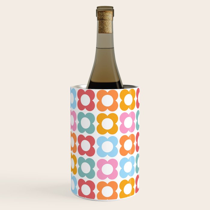 MINI DAISY FLOWER POWER PATTERN in candy PASTELS  Wine Chiller Gallery Image 2