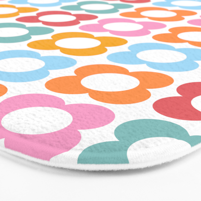 MINI DAISY FLOWER POWER PATTERN in candy PASTELS  Bath Mat Gallery Image 3