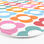 MINI DAISY FLOWER POWER PATTERN in candy PASTELS  Bath Mat Gallery Image 3
