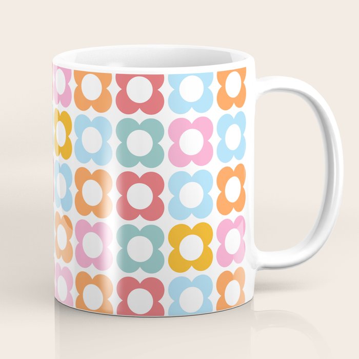 MINI DAISY FLOWER POWER PATTERN in candy PASTELS  Coffee Mug Gallery Image 1