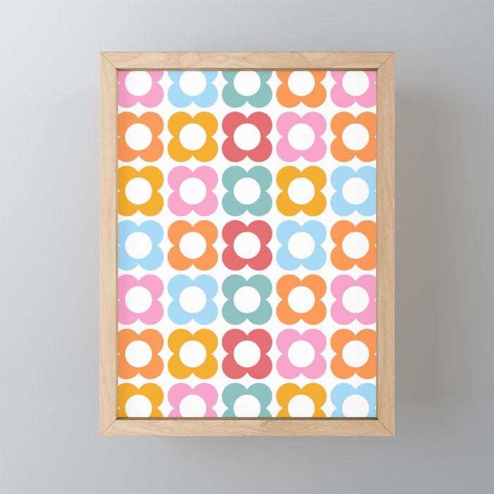 MINI DAISY FLOWER POWER PATTERN in candy PASTELS  Mini Art Print Gallery Image 1