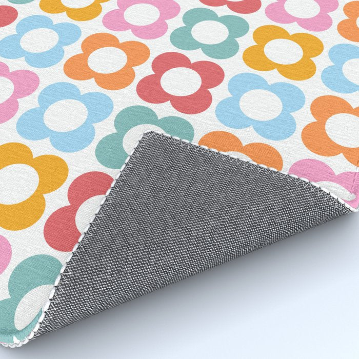 MINI DAISY FLOWER POWER PATTERN in candy PASTELS  Rug Gallery Image 4