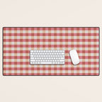 Cozy Gingham in Pink Desk Mat Gallery Image 1