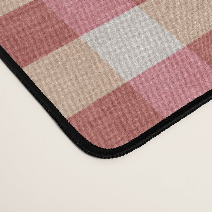 Cozy Gingham in Pink Desk Mat Gallery Image 4