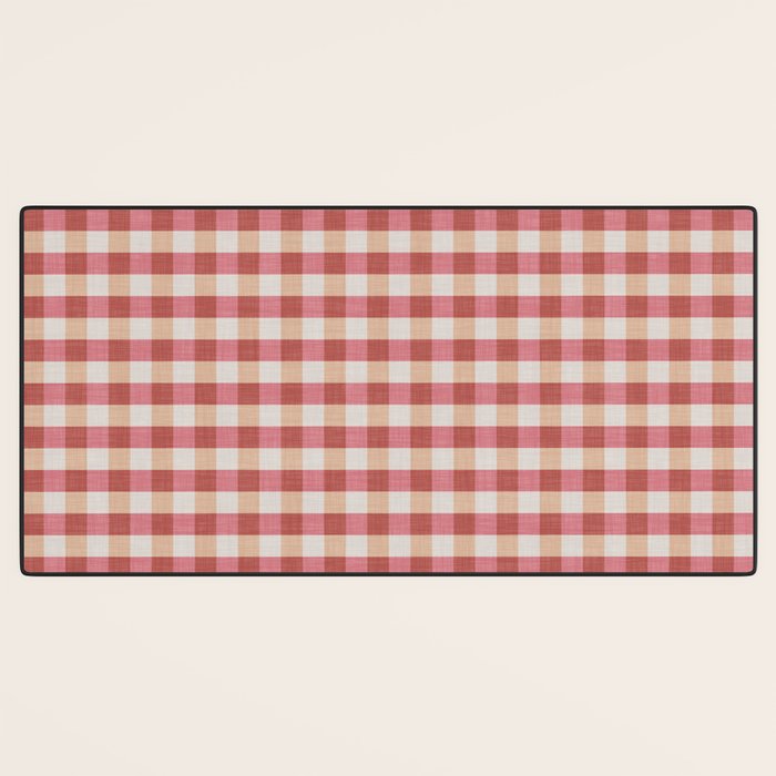 Cozy Gingham in Pink Desk Mat Gallery Image 3