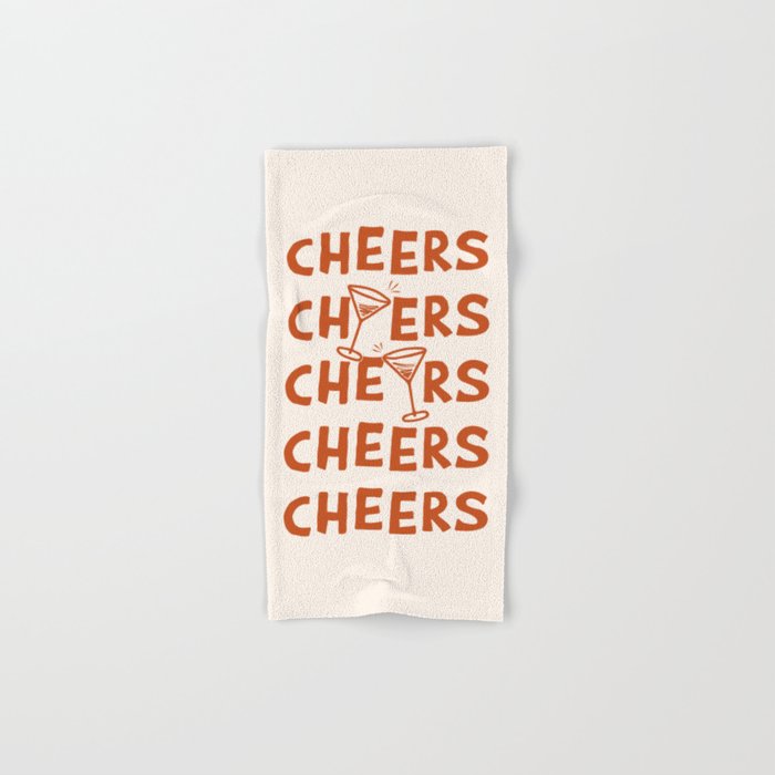 Cheers. Cocktails and Drinks in Burnt Orange and Linen White Bath Towel Gallery Image 1