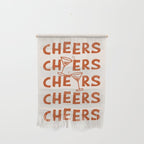 Cheers. Cocktails and Drinks in Burnt Orange and Linen White Wall Hanging Gallery Image 1