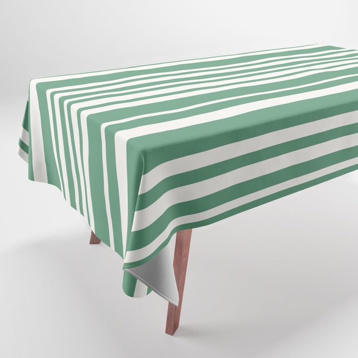 Classic Stripes XXXIX - Kelly Green Tablecloth Gallery Image 1
