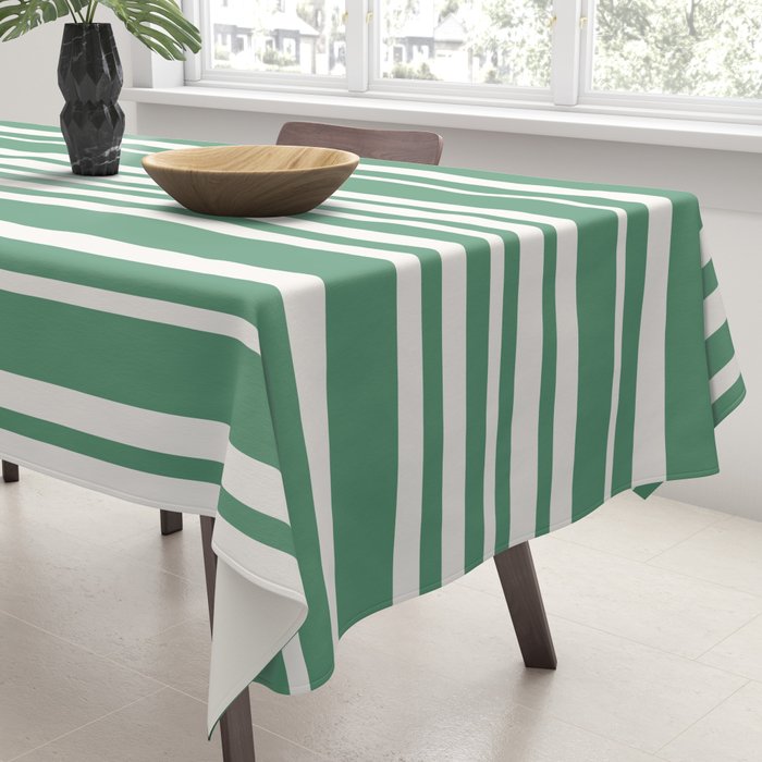 Classic Stripes XXXIX - Kelly Green Tablecloth Gallery Image 3