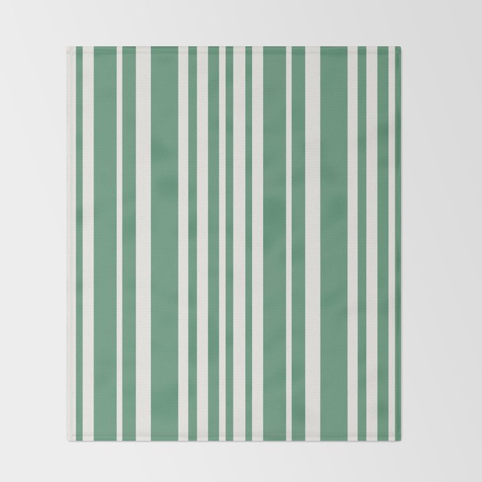 Classic Stripes XXXIX - Kelly Green Throw Blanket Gallery Image 2