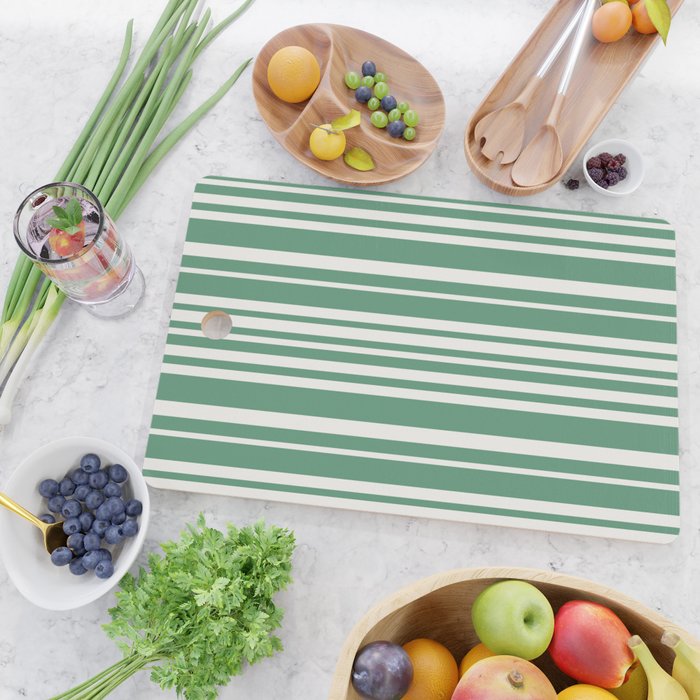 Classic Stripes XXXIX - Kelly Green Cutting Board Gallery Image 2