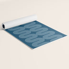 Mid Century Modern Geometric 101 in night Blue (Rainbow Abstract) Yoga Mat Gallery Image 2