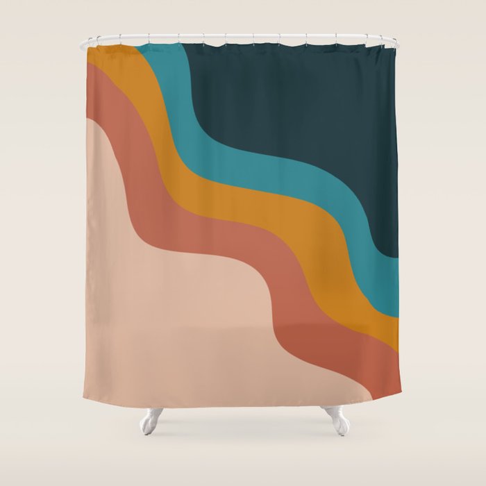Abstract ~ Retro Shower Curtain Gallery Image 1