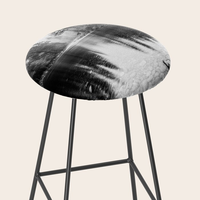 Forest Reflection Lake - Black and White  - Nature Photography Stool Gallery Image 2