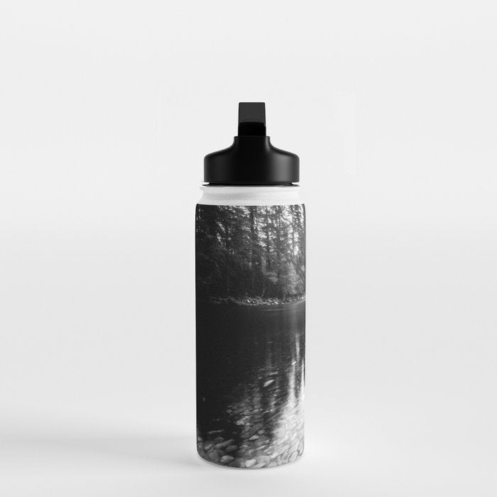 Forest Reflection Lake - Black and White  - Nature Photography Water Bottle Gallery Image 3