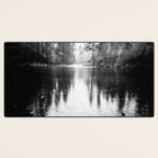 Forest Reflection Lake - Black and White  - Nature Photography Desk Mat Gallery Image 3