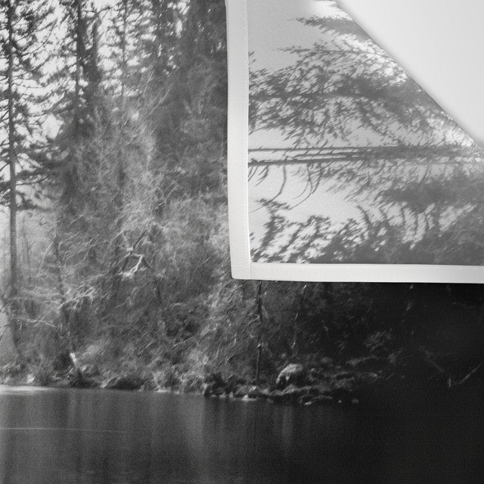 Forest Reflection Lake - Black and White  - Nature Photography Wall Tapestry Gallery Image 3