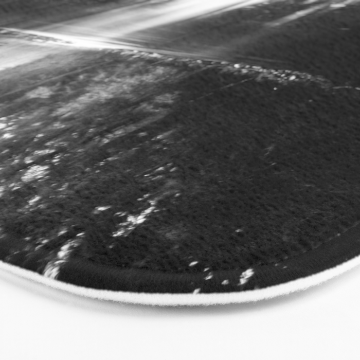 Forest Reflection Lake - Black and White  - Nature Photography Bath Mat Gallery Image 3