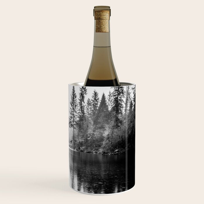 Forest Reflection Lake - Black and White  - Nature Photography Wine Chiller Gallery Image 3