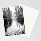 Forest Reflection Lake - Black and White  - Nature Photography Stationery Card Gallery Image 2